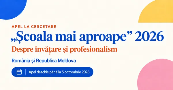 Apel comun pentru școlile din România și Republica Moldova: cum percep elevii legătura dintre învățare și conceptul de a fi bun profesionist? (acord de parteneriat în articol)